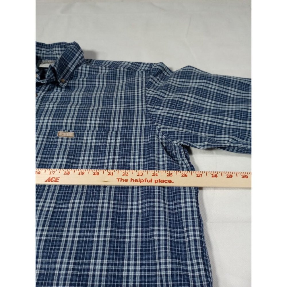 Carhartt S94 Rugged Cotton Long Sleeve Blue Plaid Work Shirt Men's Size XL Tall - Picture 4 of 9